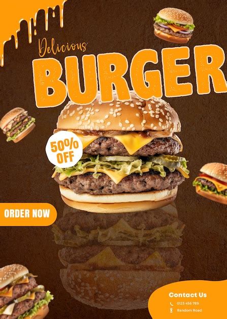 Premium Psd Psd Burger Or Burgers Menu Food Template For Social Media