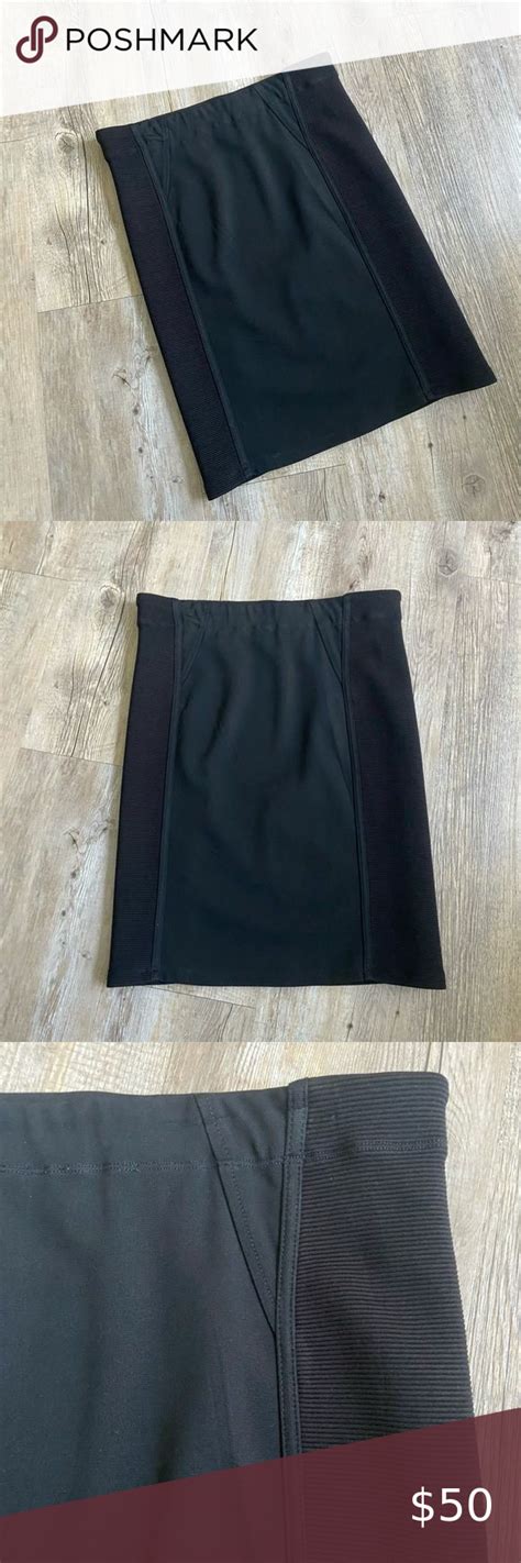 BCBGMaxazaria Black Long Bodycon Pencil Skirt Bodycon Pencil Skirt