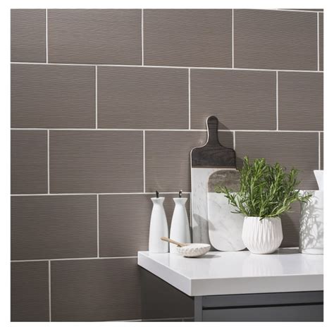 Threads Glazed Flax Ceramic Wall Tile 200 X 300mm Selco