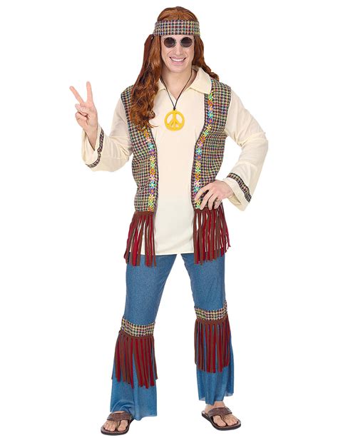 Hippie Peace Kost M Herren Verkleidung F R Karneval Bunt Vegaoo