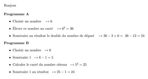 Bonjour Je Suis En Me Exercice Voici Deux Programmes De Calcul