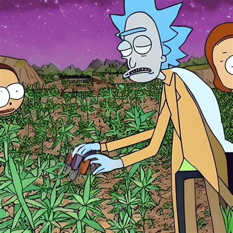 Rick And Morty Growing Weed · Creative Fabrica