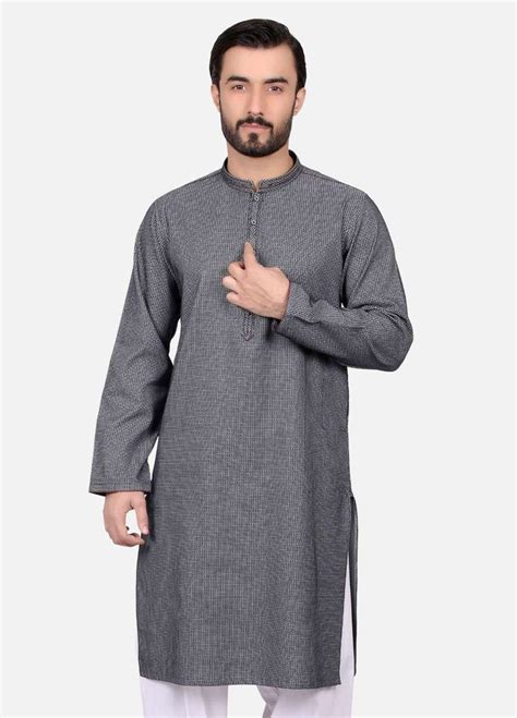 Buy Edenrobe Cotton Fancy Men Kurtas Grey Edk18m 9502 Online In