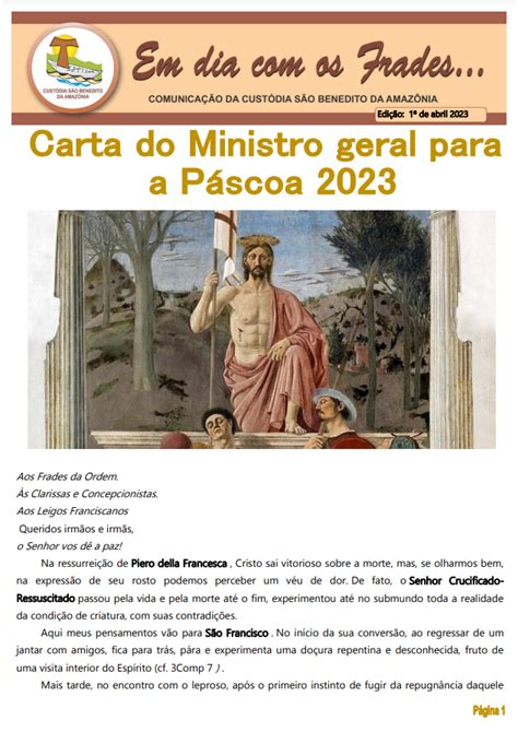 1ª edição Abril de 2023 Custódia Franciscana São Benedito da Amazônia