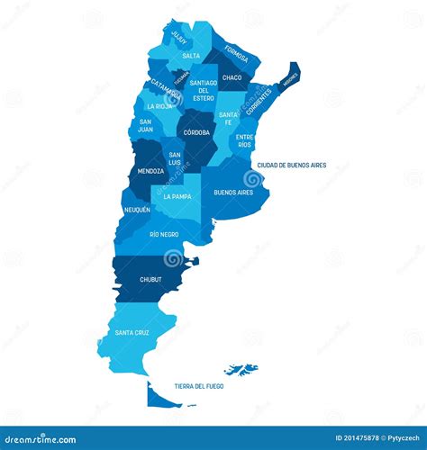 Argentina - Map of Provinces Stock Vector - Illustration of argentine, border: 201475878