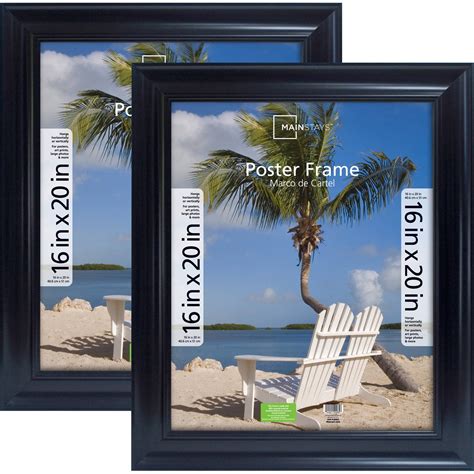 Mainstays 16x20 Wide Black Poster Picture Frame Set Of 2 Walmart