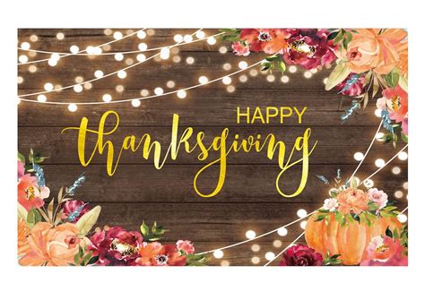 Funnytree 7X5FT Happy Thanksgiving Backdrop Pumpkin Flower Fall Rustic