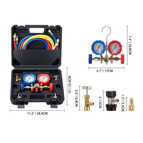 VEVOR Kältemittel Manometer 3 Wege Auto Kältemittel Verteiler