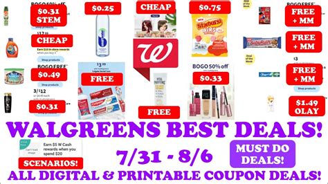 WALGREENS BEST DEALS 7 31 8 6 COUPONING THIS WEEK FREE MONEYMAKERS