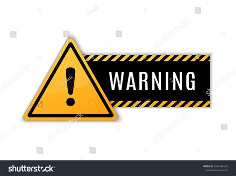 Warning Caution Board Attract Attention Exclamation Stock Vector