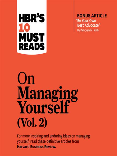 HBR S 10 Must Reads On Managing Yourself Volume 2 Libby