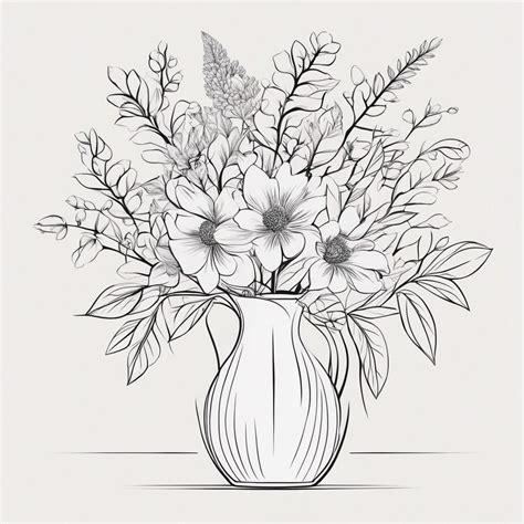 Flower Bouquet Colouring Page One Design Only Etsy