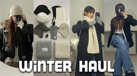 Haul☃️겨울 필수 데일리템 추천하울🧦🧣바라클라바 머플러 장갑 털모자 어썸니즈 비니 추천 겨울모자 목도리 겨울 악세사리 잡화 아이템 Winter Haul Fashion