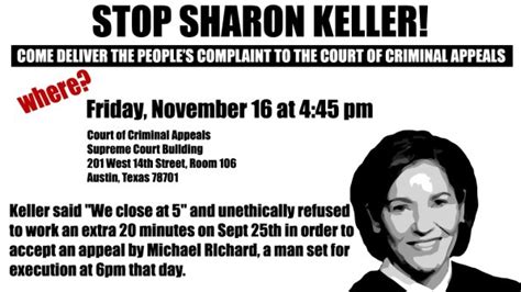 Stop Sharon Keller Rally Friday Nov 16 445 Texas Court Of