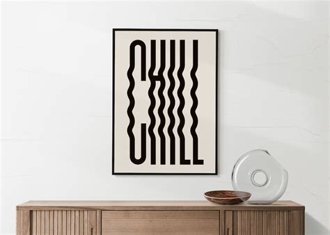 Typography Poster Chill Print Printable Wall Art Modern Gallery Wall