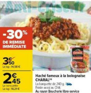 Anti crise fr Haché bolognaise CHARAL chez Carrefour 11 01 24 01