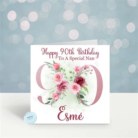 Personalised 90th Birthday Card Ladies Daughter Sister Mum Any Etsy Uk