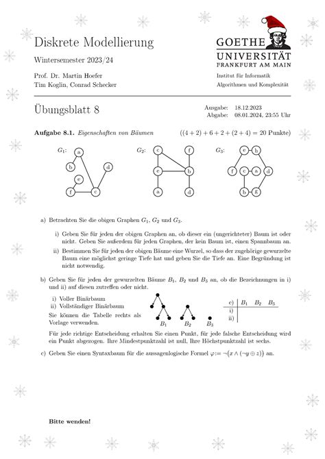 Uebung Wintersemester Diskrete Modellierung Wintersemester