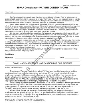 Fillable Online HIPAA Compliance PATIENT CONSENT FORM Fax Email Print