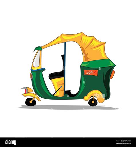 Auto Rickshaw Funny Cartoon Vector Stock Vector Image And Art Alamy