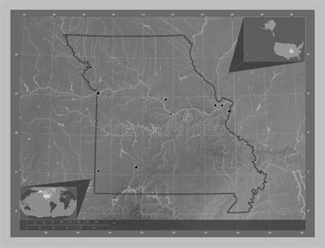 Missouri United States Of America Grayscale Major Cities Stock Illustration Illustration Of