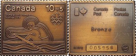 Timbre De Cents Xxie Olympiade De Montr Al Aviron Canada