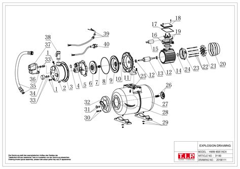 Ersatzteile Und Zeichnung Von T I P Hauswasserwerk HWW 4500 INOX