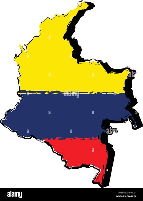 Mapa De Colombia Con La Bandera Imagen Vector De Stock Alamy