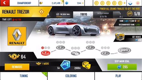 ASPHALT 8 RENAULT TREZOR TOKYO CHAMPIONSHIP ALL MAIN GOALS MUST WATCH