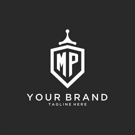 MP monogram logo initial with shield guard shape design 15784975 Vector Art at Vecteezy