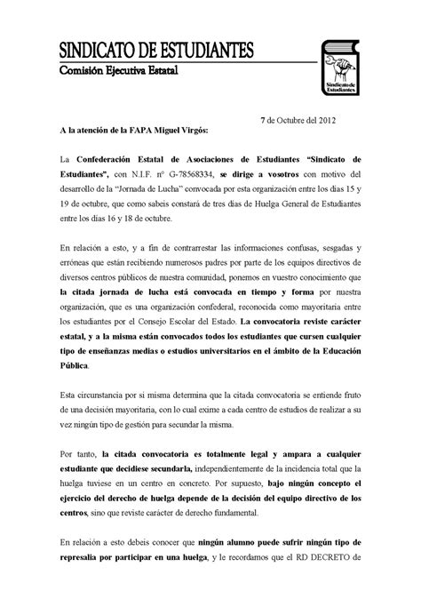 Modelo De Carta Sindicato Braincp