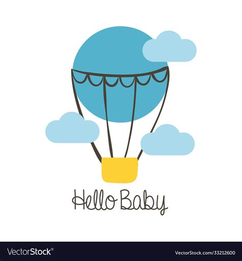 Baby Shower Frame Card With Balloon Air Hot Vector Image