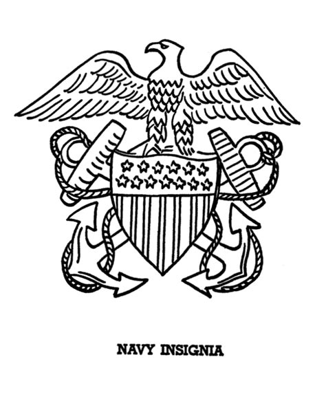 Bluebonkers Armed Forces Day Coloring Page Sheets Us Navy Insigina