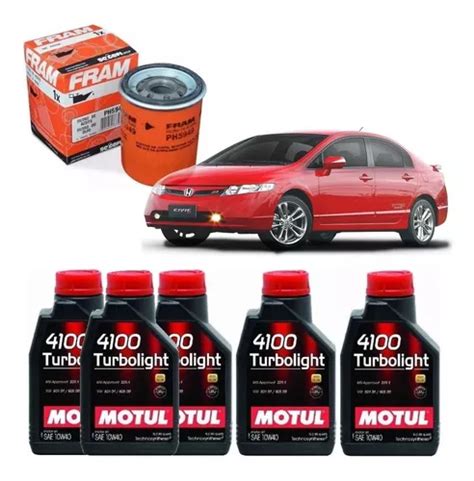 Kit Troca De Oleo Civic Si 2 0 Motul 4100 10w40 Ph5949