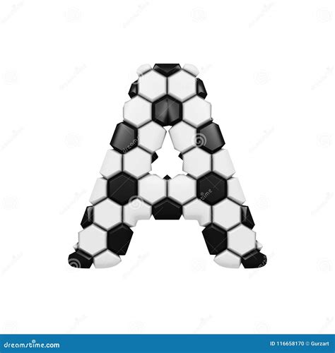 Alphabet Letter A Uppercase Soccer Font Made Of Football Texture D