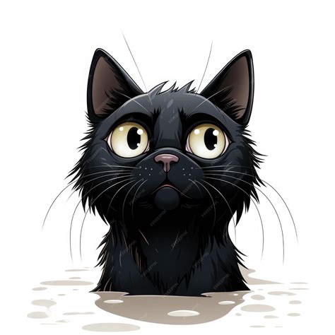 Premium AI Image | Hilarious Crying Black Cat A Whimsical Minimalistic