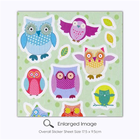 Bright Owls Paper Stickers Fun Stickers