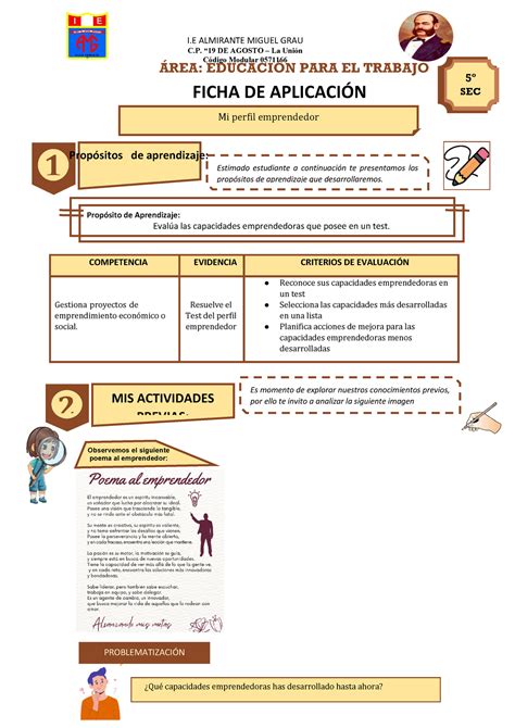 Ficha DE Aplicación Sesión DE Clases DEL 10 14 DE Abril 2023 5TO I E