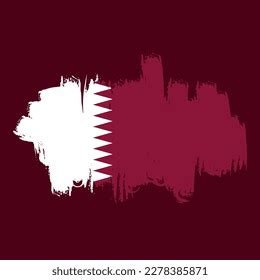 Qatar Flag Abstract Brush Stroke Paint Stock Vector Royalty Free