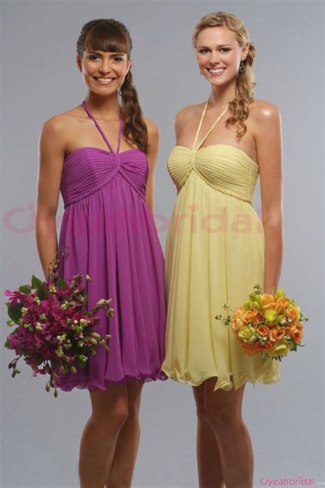 Chiffon Bridesmaid Dress Bd 50167 Knee Length Bridesmaid Dresses