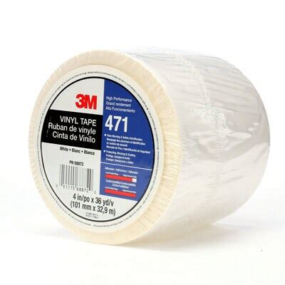 M Vinyl Tape White In X Yd Mil Rolls Per Case