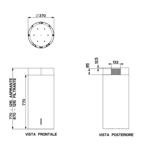 Cappa Ad Isola Cilindrica Diametro Cm Finitura Bianco Gloss Perlato