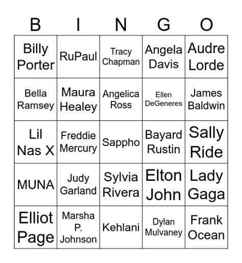 Pride Bingo Card