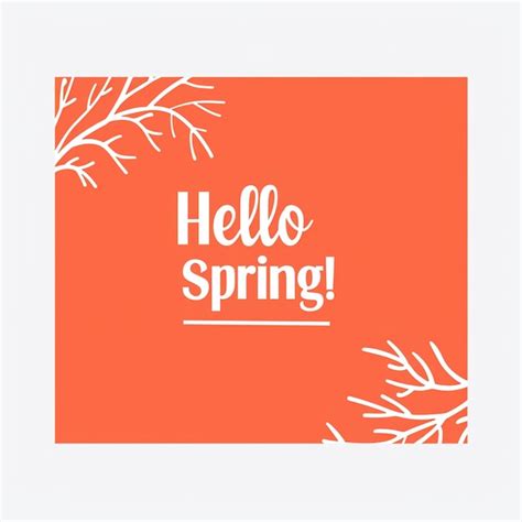 Premium Vector Hello Spring Words Design Springtime Blossoms Fresh