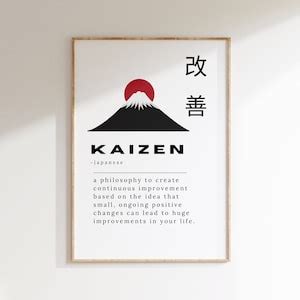 Kaizen Japanese Wall Art Printable Dictionary Definition Artwork