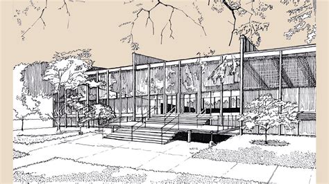 Architecture Sketch 006 S R Crown Hall Designed By Mies Van Der Rohe