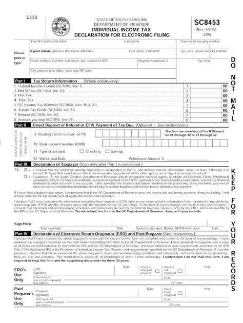 2015 2024 Form Sc Dor Sc8453 Fill Online Printable Fillable Blank Pdffiller