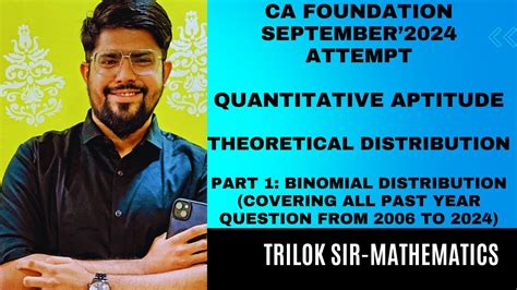 Theoretical Distribution I Part 1 Binomial Distribution I Past Year