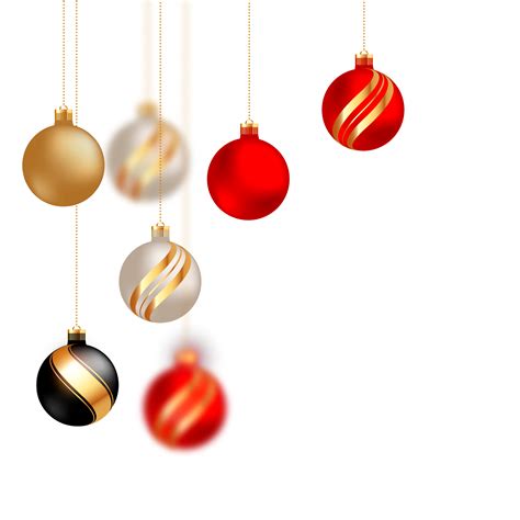 Christmas Ball Decoration Collection Realistic Style And Different
