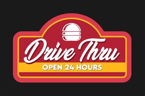 Drive Threw Open Hours Royalty Free Vector Image